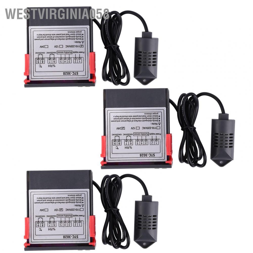 Westvirginia058 Đồng hồ đo bộ điều khiển độ ẩm và nhiệt hiển thị kỹ thuật số STC-3028 với cảm biến tích hợp