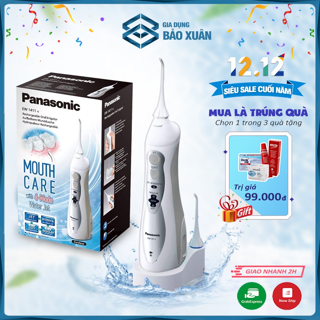 Máy tăm nước PANASONIC EW1411 vệ sinh răng miệng làm sạch cặn thức ăn trong răng Hàng Đức chính hãng