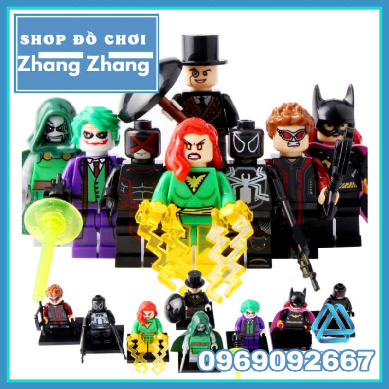 Xếp hình Mô hình gồm Poison Ivy - Batgirl - Cyclops - Venom - Hawkeye - Joker - Penguin Minifigures Xinh X0106