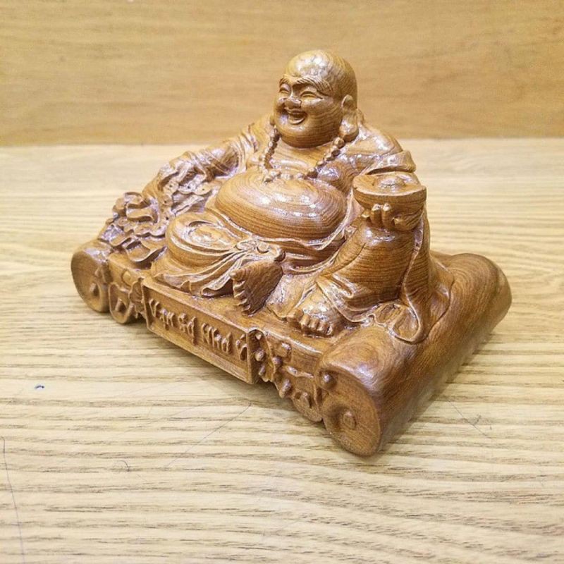 Tượng phật di lặc gỗ bách xanh