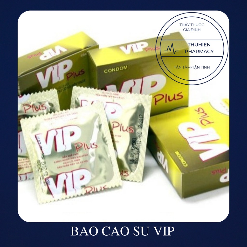 BAO CAO SU VIP PLUS - Bao cao su giá rẻ (Hộp 3 cái)