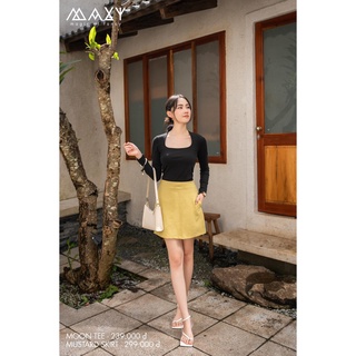 Áo thun nữ tay dài cổ vuông moon tee Maxy Workshop