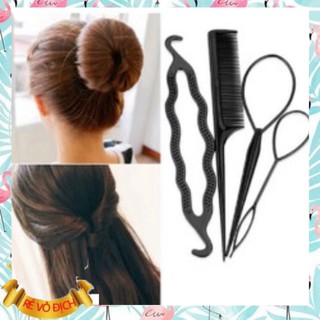 Bộ lược đa năng làm tóc 4 món siêu dễ