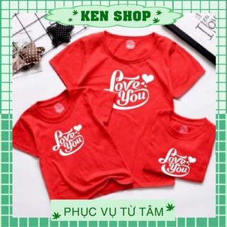 Áo thun in decal bao đẹp nam nữ màu đỏ love you