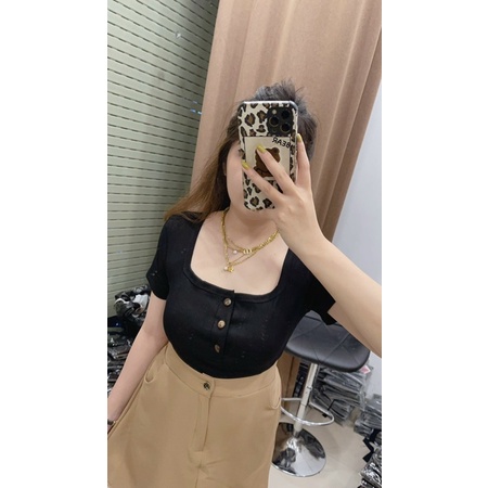 AT1 Áo Thun Cổ Vuông Khuy Gỗ Maii Thươngg Bigsize | BigBuy360 - bigbuy360.vn