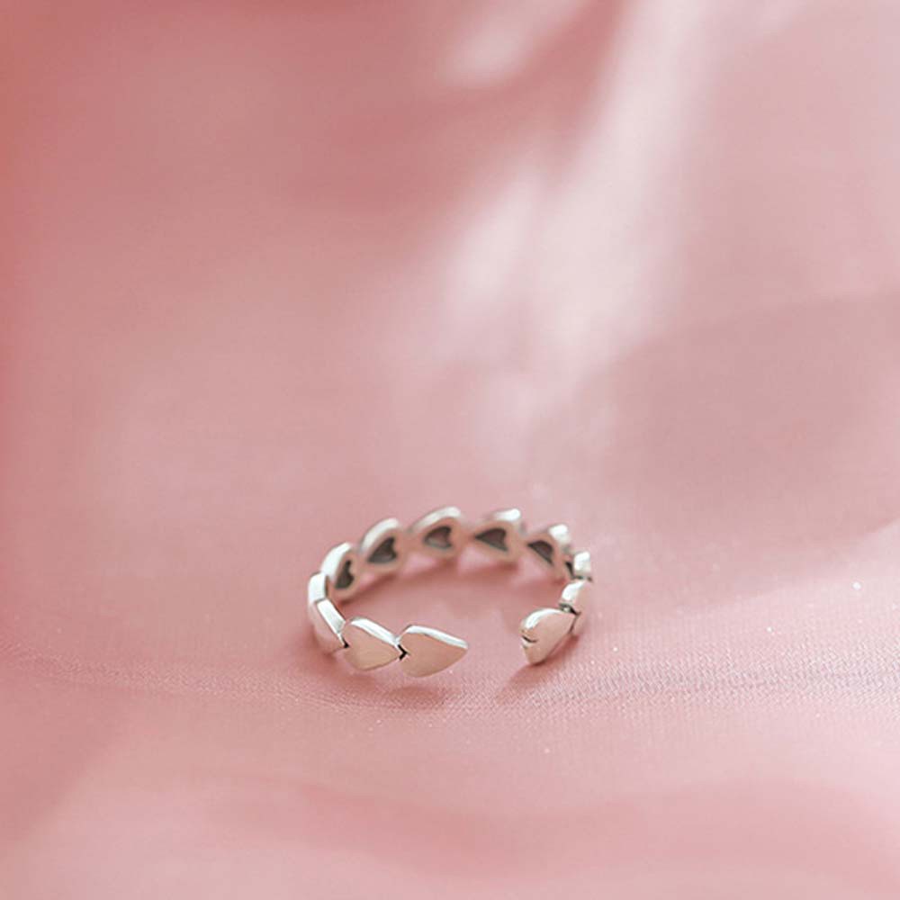Nhẫn Hở Hình Trái Tim Đơn Giản Phong Cách Hàn Quốc Cổ Điển Thời Trang Cho Nữ