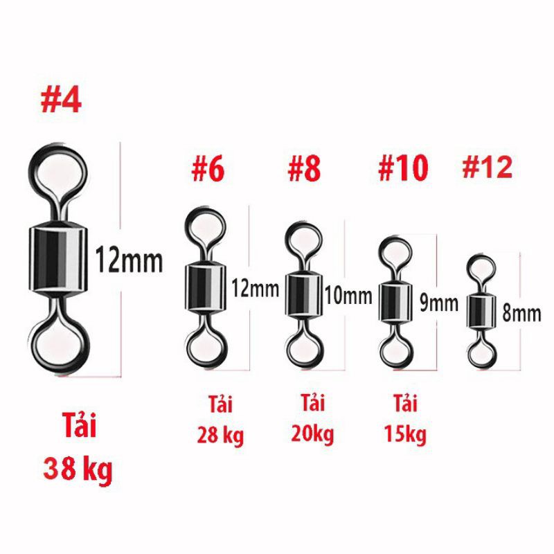 khóa link ma ní số 8, buộc dây câu đài,30, chiếc khóa link câu cá