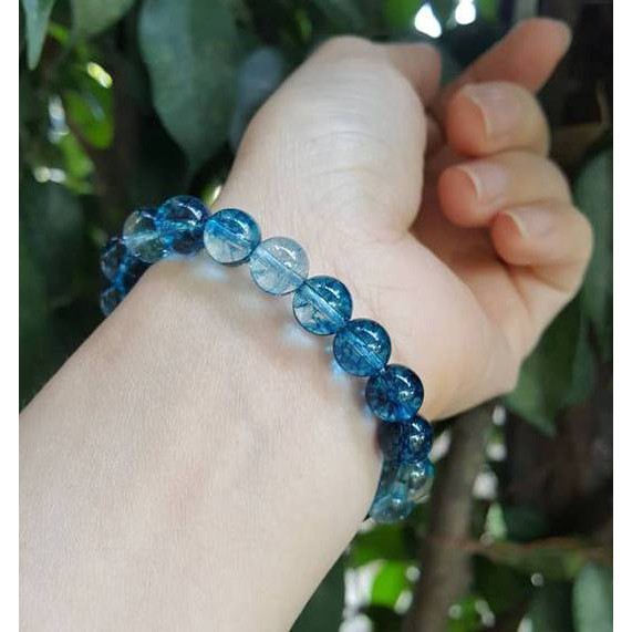 Vòng Tay Nữ Đá Ưu Linh Màu Xanh Dương 8ly