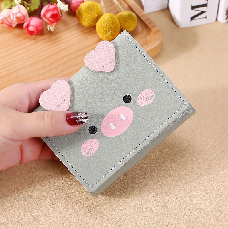 Ví Ngắn Cầm Tay Mini Hình Heo/ Thỏ Con Má Hồng Xinh Xắn [Bel40]