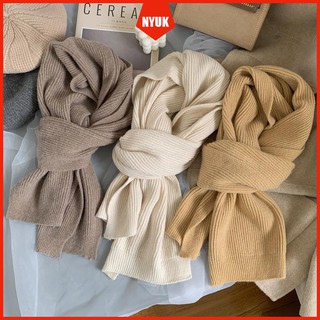 Khăn Choàng Len Hai Mặt Màu Trơn Phong Cách Hàn Quốc Cho Cặp Đôi