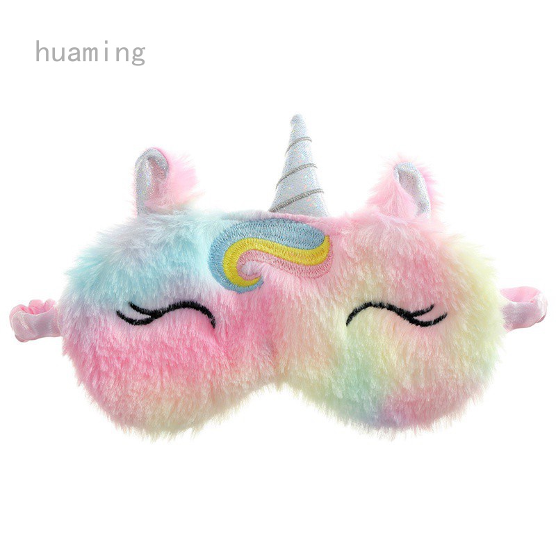 [Hàng mới về] Mặt Nạ Che Mắt Ngủ Hình Kỳ Lân Nhồi Bông Sáng Tạo Cho Bé Gái