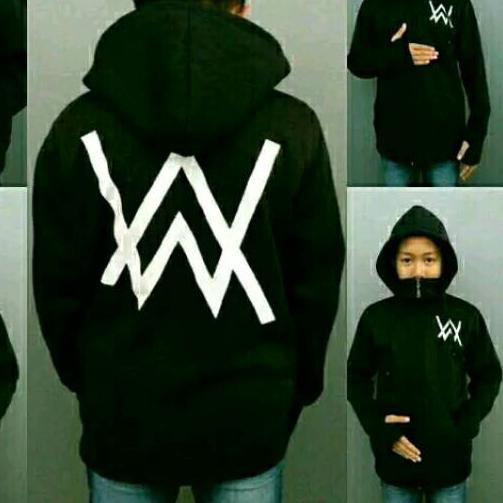 Áo Khoác Hoodie Phối Khóa Kéo In Hình Alan Walker Cá Tính Cho Bé