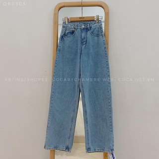 [QB0303] Quần jeans trơn cạp cao mã 03 (Có sẵn/Ảnh thật)