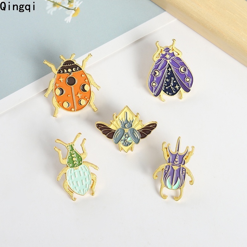 Ghim cài áo MISS ZOE hình bọ cánh cứng nhiều màu sắc đáng yêu