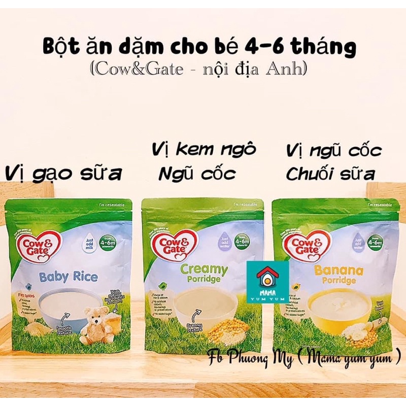 Date 12/22 2023 Bột ăn dặm Cow &amp; Gate cho bé 4-6 tháng nội địa Anh UK