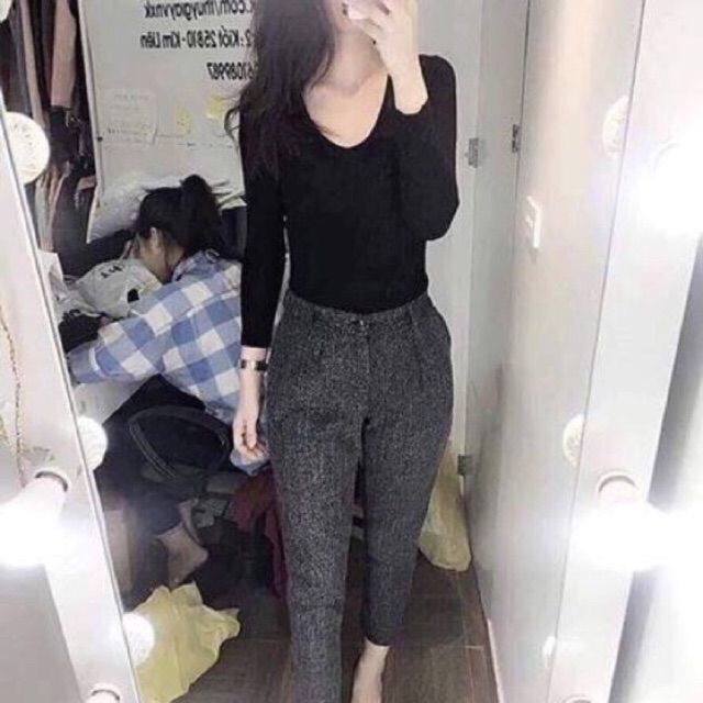 quần baggy muối tiêu kem video