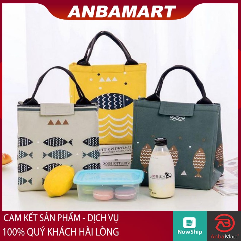 Túi giữ nhiệt đựng hộp cơm trưa văn phòng hình con cá dày dặn - Túi đựng thực phẩm, đồ dã ngoại xách tay