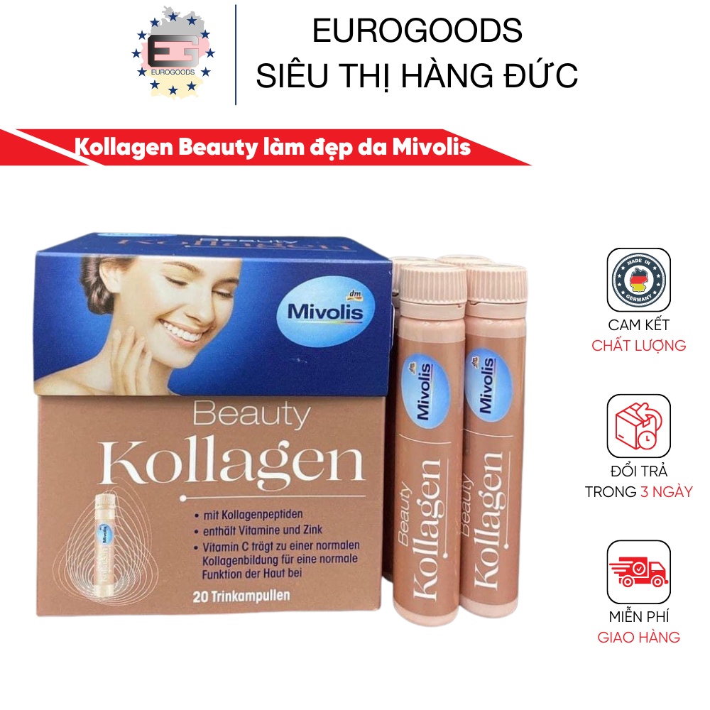 Collagen dạng uống của Đức ⚡ CAM KẾT HÀNG CHUẨN ⚡ Ống Kollagen Beauty làm đẹp da Mivolis