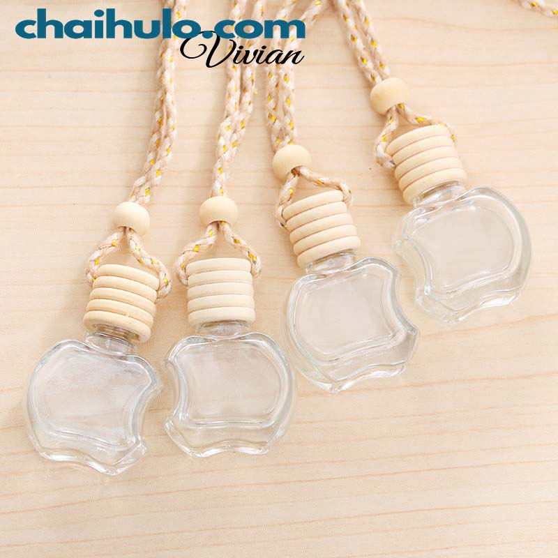 8ml lọ đựng tinh dầu nắp gỗ chai treo xe ô tô thân táo nắp gỗ tròn