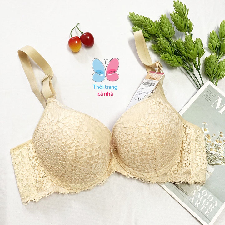 Áo ngực lovely ren mút ép dày, siêu nâng, Áo lót có gọng cài 3 - AL1211