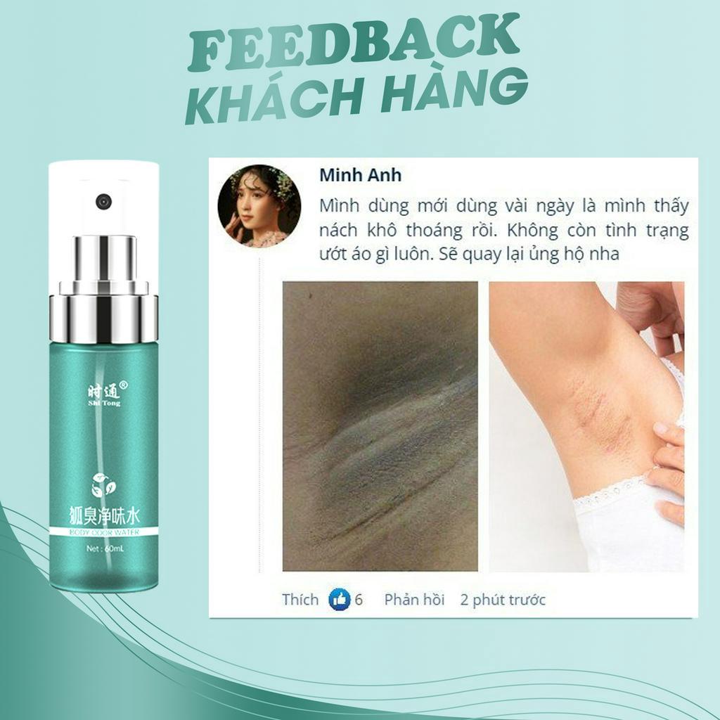 Xịt khử mùi Shitong 60ml - Ngừa hôi nách, ngăn tiết mồ hôi, giảm bã nhờn, mùi hương nhej, giữ cho vùng cánh luôn khô ráo