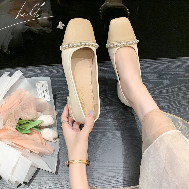 Giày búp bê IELGY mũi vuông phong cách Hàn Quốc thời trang trẻ trung dành cho nữ