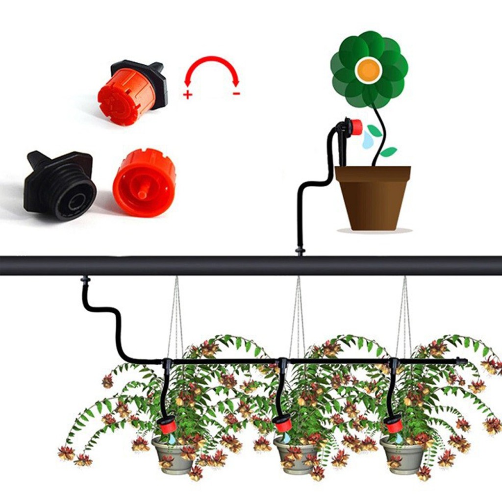 Béc tưới nhỏ giọt 8 tia đơn  điều chỉnh được lưu lượng - đầu tưới nhỏ giọt tỏa tròn