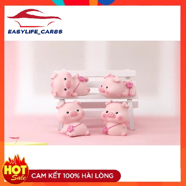 Set Mô Hình 4 Chú Heo Hồng Car86 Trang Trí Taplo Xe Ô Tô Xe Hơi Bàn Làm Việc Bàn Học Chất Liệu Cao Cấp Siêu Đáng Yêu