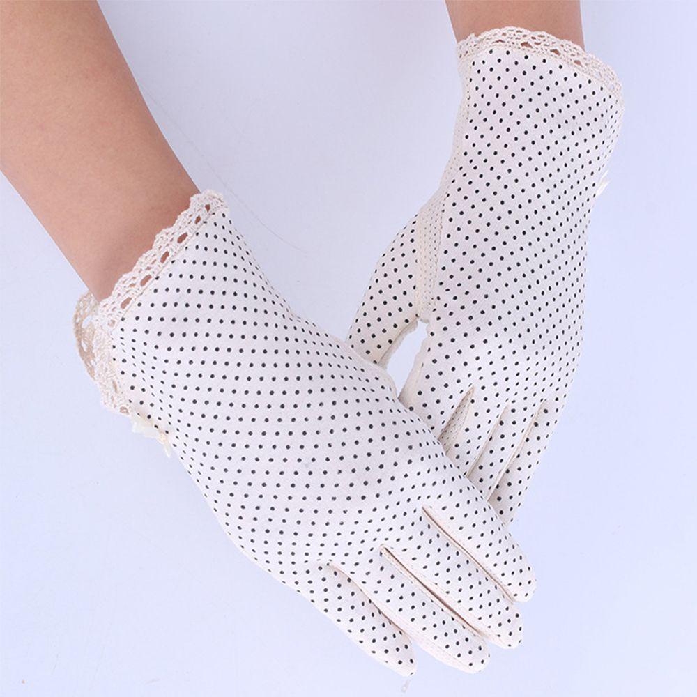 Găng Tay Lái Xe Chống Nắng Mùa Hè Co Giãn Chống Tia UV Phối Ren Lưng2Lilife