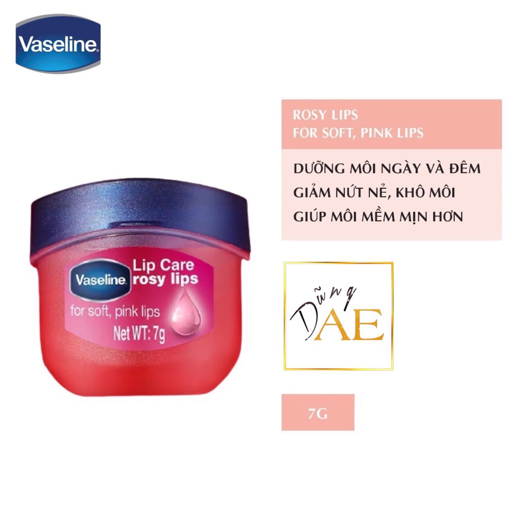 Sáp Dưỡng Vaseline 7g - Sáp Dưỡng Môi Vaseline Lip Therapy Mỹ 7g/hũ