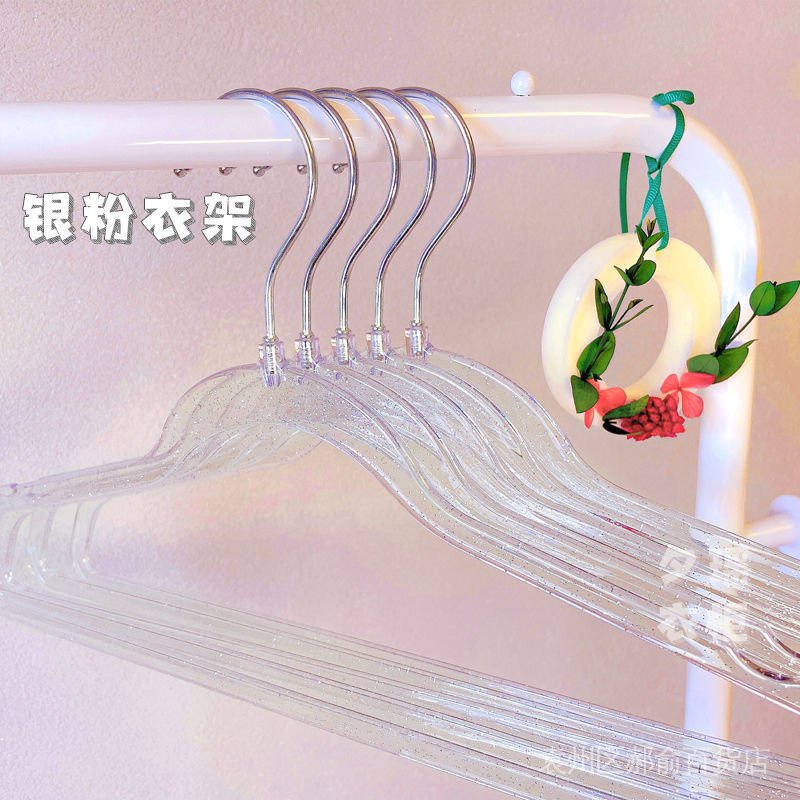 Móc Treo Quần Áo Trong Suốt Lấp Lánh Phong Cách ins Dành Cho Gia Đình