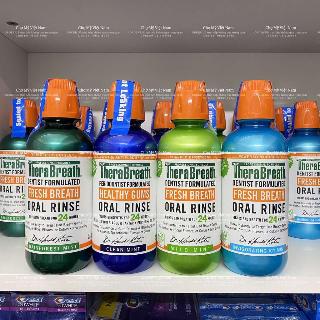 NHẬP MỸ - NƯỚC SÚC MIỆNG THERABREATH 24-HOUR FRESH BREATH KHỬ MÙI HIỆU QUẢ