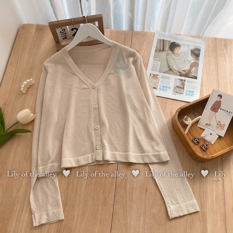 Áo len cardigan mỏng trơn