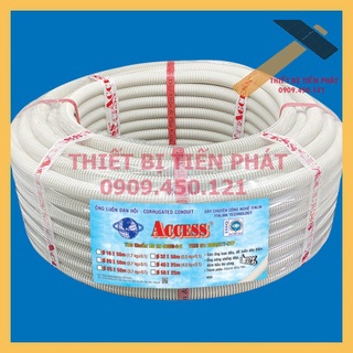 Ống Ruột Gà ACCESS, Chuyên Dùng Âm Sàn Thay Thế Ống Cứng, Size 16mm Màu Trắng Cao Cấp.