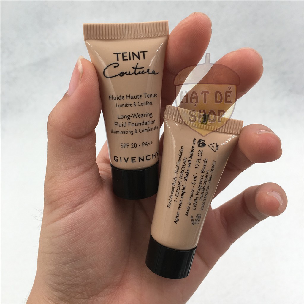 Givenchy Kem Nền Teint Couture Long Wearing Fluid Foundation 5ml #1 Elegant Porcelain ( mỏng nhẹ )