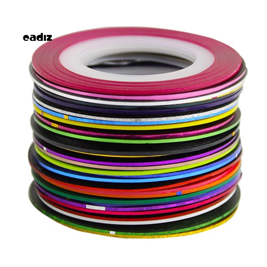 [Hàng mới về] 30 Cuộn Dây Dán Trang Trí Móng Tay Nghệ Thuật