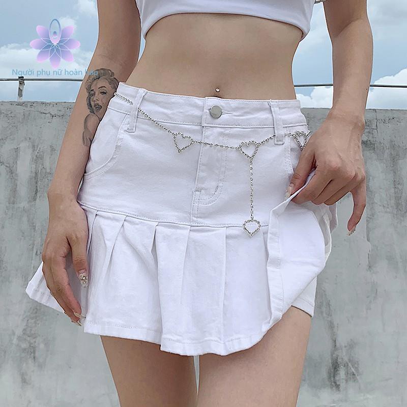 Váy Jean Màu Trơn Đáng Yêu Hợp Thời Trang Cho Nữ | BigBuy360 - bigbuy360.vn