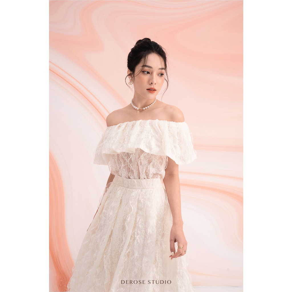 MIA SKIRT - Chân váy ren xếp ly