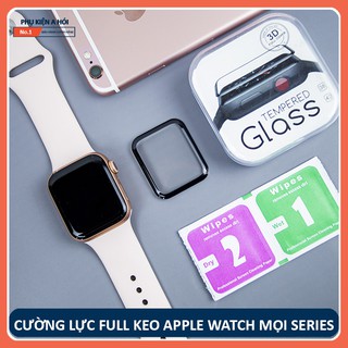 (Tặng miếng lau) Cường lực Full keo Apple Watch 38/40/42/44mm bảo vệ màn hình tối đa