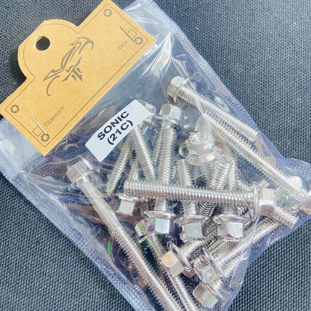 BỘ ỐC LỐC MÁY INOX SALAYA VERSION 2 THÁI XOẮN DÀNH CHO XE MÁY CÁC DÒNG