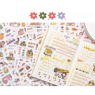 [Sẵn] Set 4 tấm sticker Good Afternoon cute