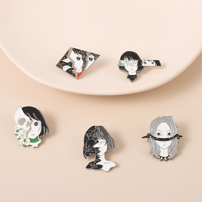 Ghim Cài Áo Hình Đầu Lâu Phong Cách Anime Cá Tính