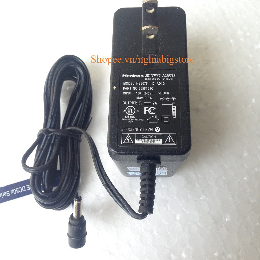 Adaptor 5V 2A Đầu Nhỏ Cấp Nguồn TV Box, Switch, Camera