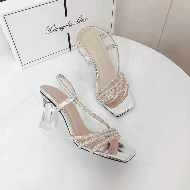 [Freeship] Giày sandal cao gót gót trong 7cm