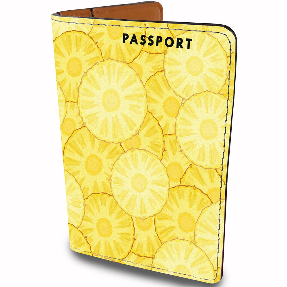 Ví Đựng Hộ Chiếu TRÁI THƠM - PINEAPPLE- Bao Da Passport Du Lịch Và Thẻ Phụ Kiện Cute - Passport Cover Holder - PPT166