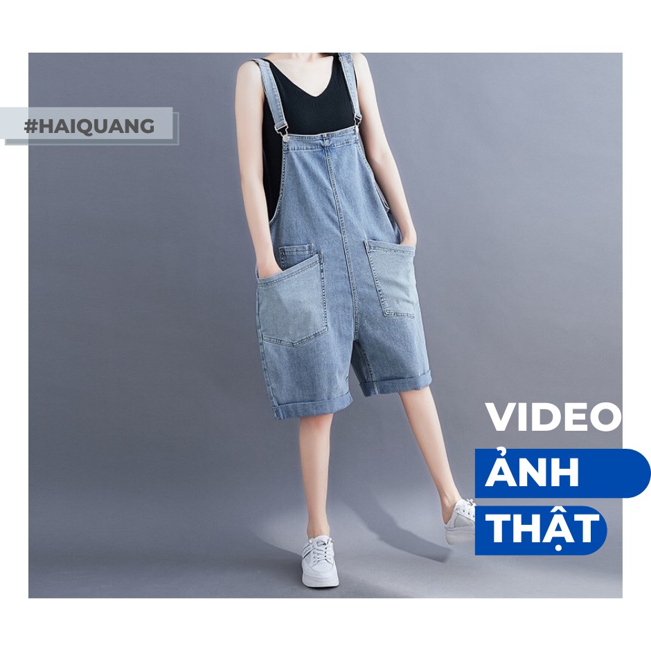 YẾM JEAN QUẦN SHORT HAIQUANG TÚI CHÉO DÁNG RỘNG MÀU XANH NHẠT CÁC TÍNH