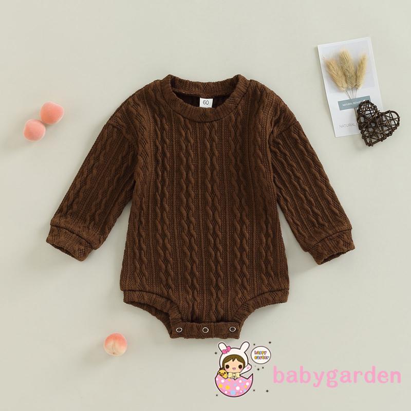 Áo Liền Quần Dài Tay Cổ Tròn Màu Sắc Đơn Giản Cho Bé