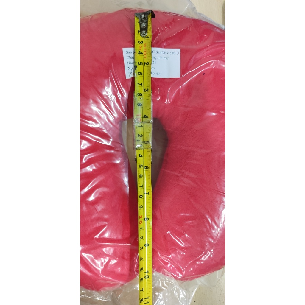 Gối kê cổ hình chữ U màu hồng - hàng khuyến mãi Sandisk (hình thực tế)