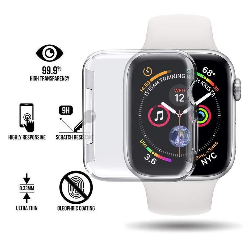 Ốp đồng hồ Apple Watch Series 1 2 3 4 5 chất liệu nhựa PC 9H