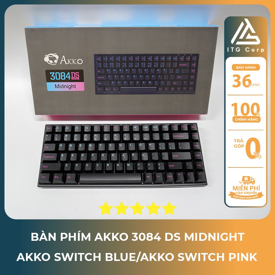 Bàn phím cơ gaming AKKO 3084 DS Midnight (Akko Switch) - Cổng USB